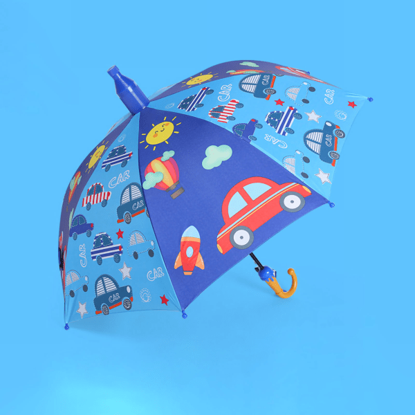 Sarjakuva pitkävartinen sateenvarjo Täysautomaattiset söpöt kuviot Kaksikäyttöiset söpöt lasten sateenvarjo lapsille päiväkotiautomatkoille