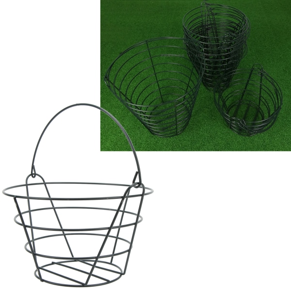 Opbevaringskurv til golfbold Metal Letvægts kurvebeholder med stor kapacitet med foldbart håndtag til golfbane S