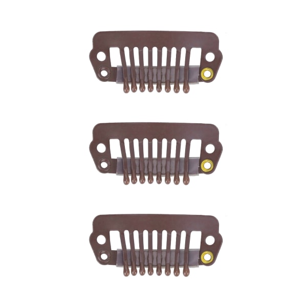 50 kpl 8 kärkeä 8 hammasnapsautuskampa peruukkikiinnikkeet ruostumattomasta teräksestä kuminauhakiinnikkeet hiustenpidennysperuukkeihin Ruskea