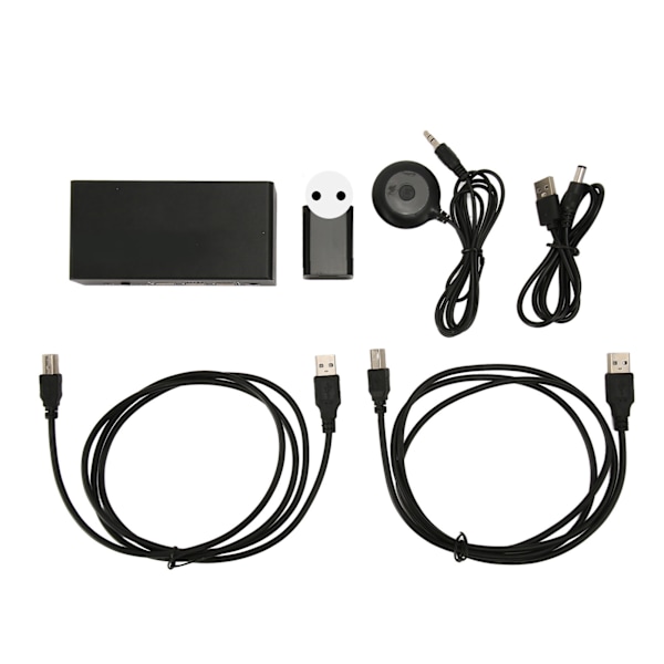 2x1 Dobbel Displayport HD Multimedia Interface KVM-bryter Støtter 8K 30Hz 4K 60Hz KVM-switcher for 2 PC Del 2 skjermer 3 USB-porter EU-kontakt