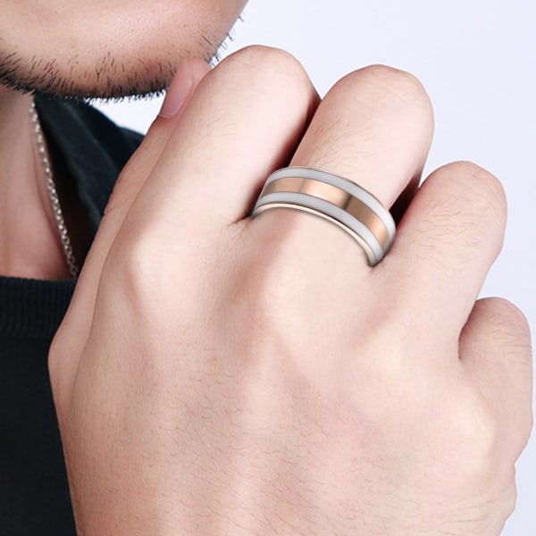 Enkle menn titan stål gifteringer mote par elskere ringer (Men12#)