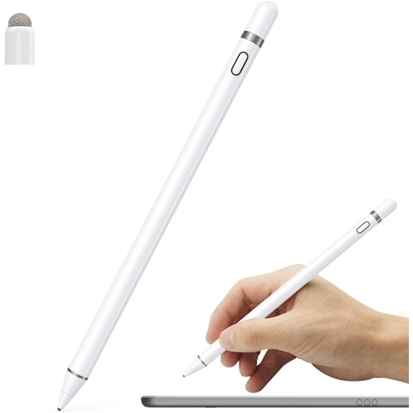 Aktiv Stylus Penna Kompatibel med iOS- och Android-pekskärmar, Penna för iPad med Dubbel Touch-funktion, Uppladdningsbar Stylus för iPad/iPad