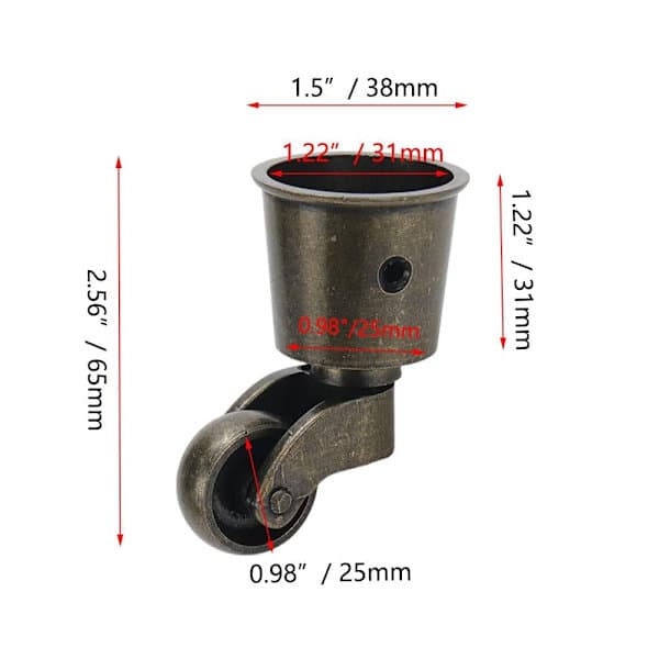 4 stk Svingbare Hjul Kopp Møbelhjul