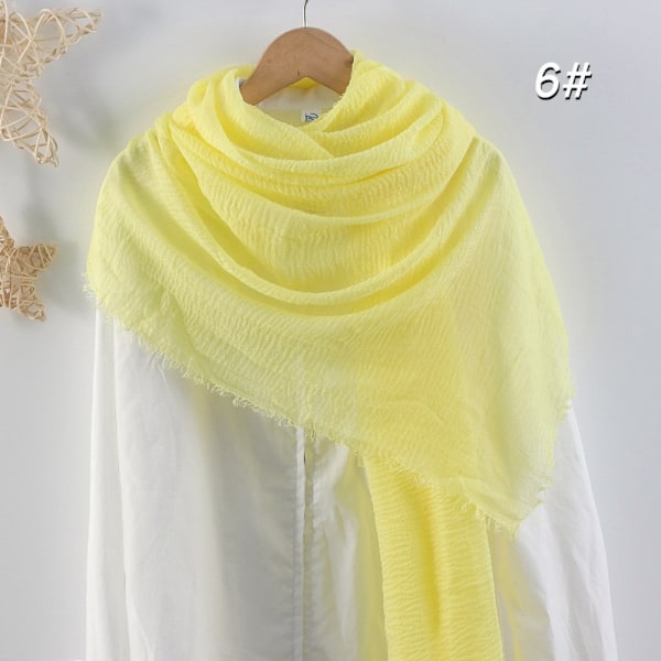 Crinkle Scarf Vanlig Hijab GUL