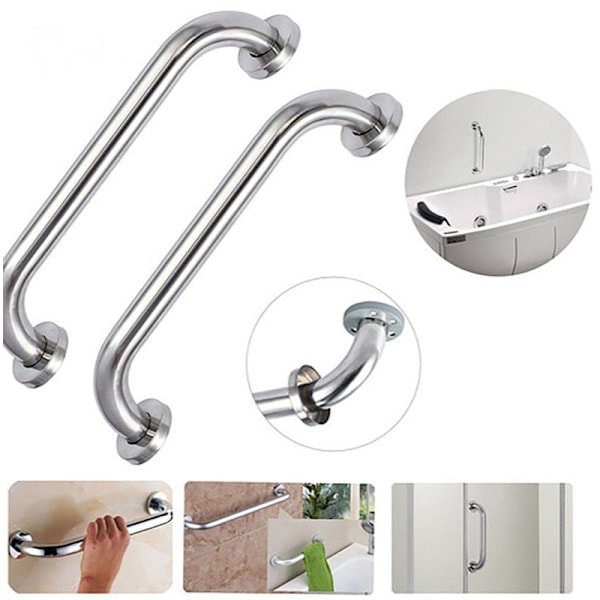 2 st 20 cm Duschgrepp Stål Badkarshandtag Handduk