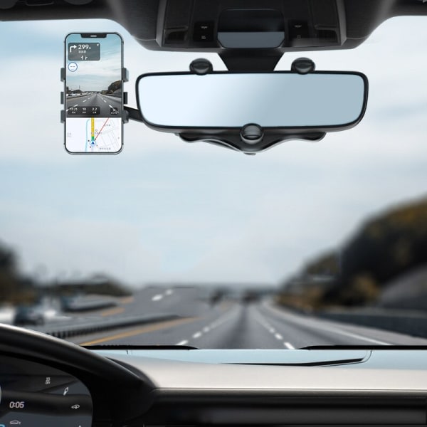 Backspegel Telefonhållare För Bilfäste Telefon GPS Hållare svart