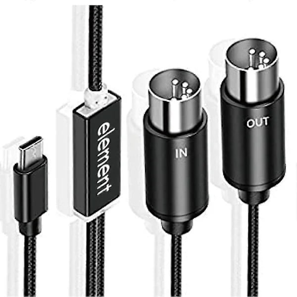 MIDI til USB-C Type C-kabel USB MIDI-konverter med indikatorlampe til elektronisk computer