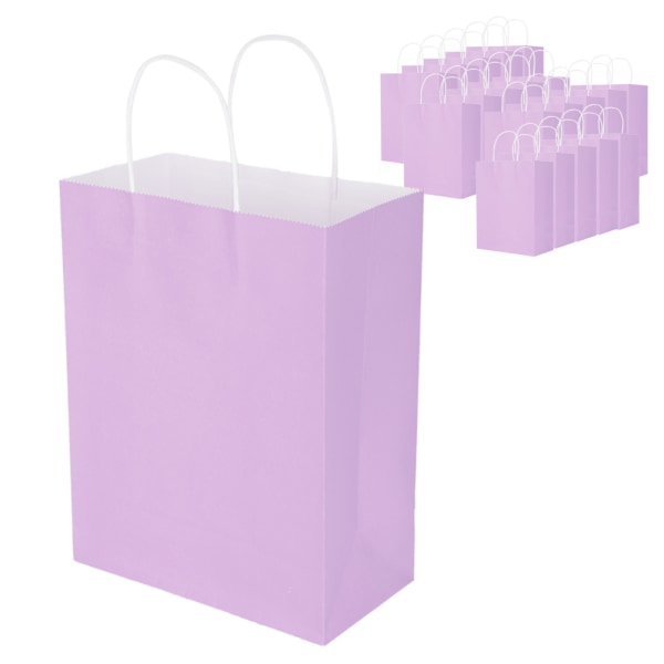 Miljövänlig bärbar kraftpapperspåse Butik Kläderförpackning Presentpåse (M 21 x 11 x 27,5 cm) Ljuslila