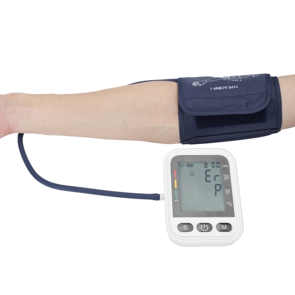 Automaattinen digitaalinen verenpainemittari Verenpainemittari tonometri olkavarren mustavalkoisen mittaamiseen