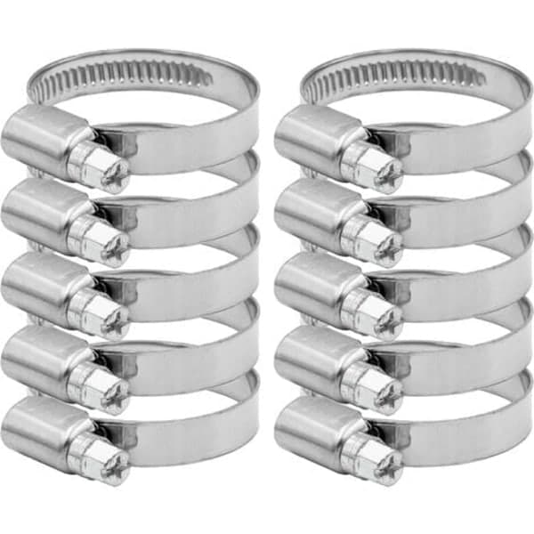 Rostfria slangklämmor diameter 27-51mm 10-pack