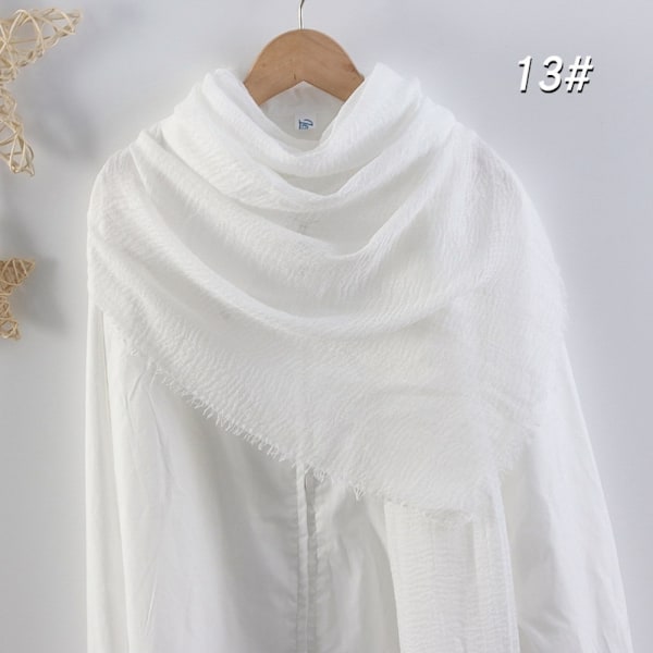 Crinkle Scarf Vanlig Hijab VIT