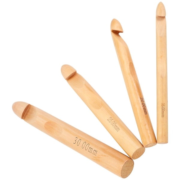Strikkepinner 15 mm 20 mm 25 mm 30 mm Strikkepinner i tre for tykt garn, sett med store strikkepinner