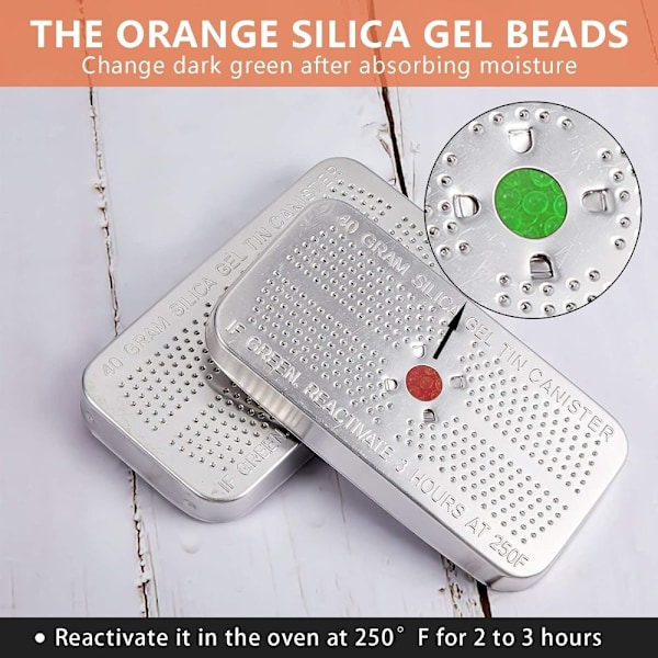 3 stk Silica Gel Lufttørreposer Orange Grøn