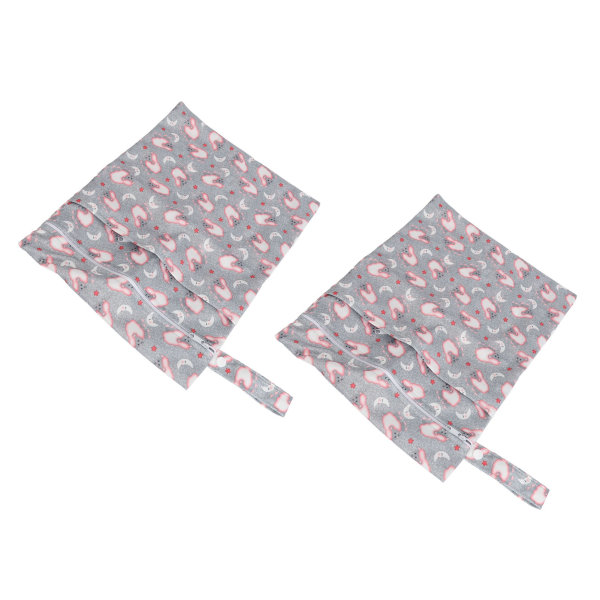 2 kpl Märkäkuivavaippakassit kahvalla Uudelleenkäytettävät vetoketjulliset taskut Järjestäminen Multi märkäpussi vaipoille Märkäuimapuku 11 x 15,7 tuumaa