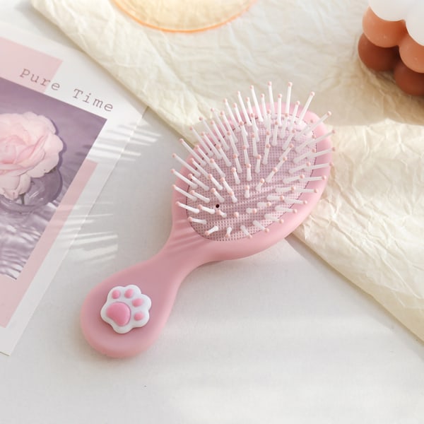 Detangler Brush Professional Pieni mela Irrotusharjakampa pitkille paksuille ohuille kiharoille hiuksille Pink Claw