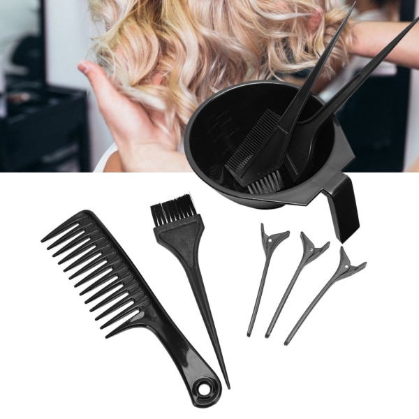 8 stk Profesjonelt hårfargingsverktøy Høydepunkter Comb Hair Clip Dyestuff Mixing Bowl Kit