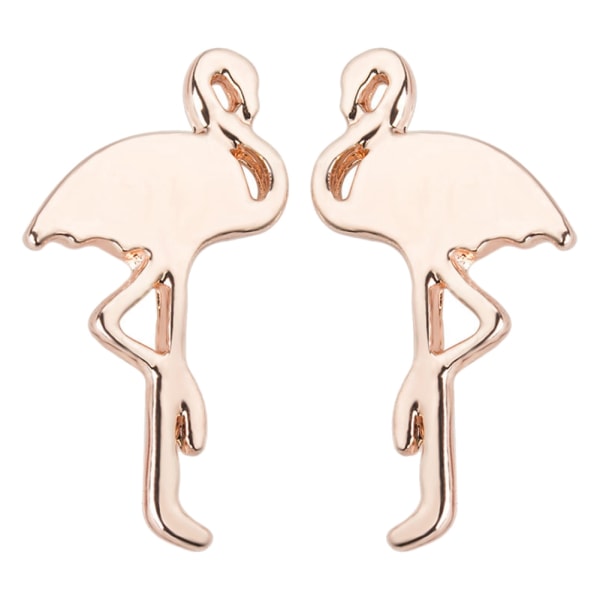 Fashionable kvinder pige Flamingo ørestikker øreringe dekoration smykker tilbehør (rose gylden)