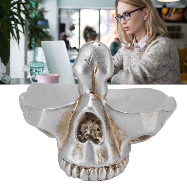 Skull Brillestativ Dekorativ Synthetic Resin Statue Brilleskjermholder for hjemmekontor