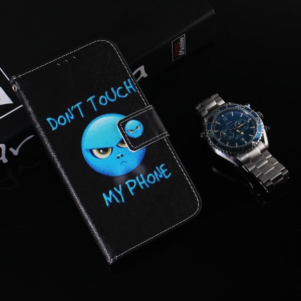 Yhteensopiva Asus Zenfone 9 Case Magnetic Flip Plånbok Phone case Kickstand Kreditkortshållare Cover - Emoji