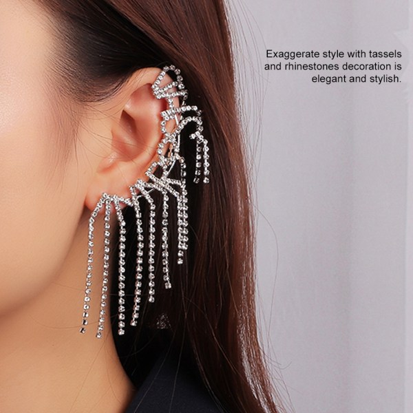 Mode Kvinnor Tjej Överdriva Rhinestones Tofsar Ear Stud Örhängen Smycken Tillbehör