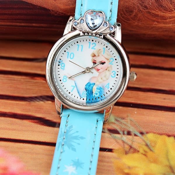 Barn Frozen Watch Mode Quartz Watch Tecknad Watch Födelsedagspresenter Light Blue