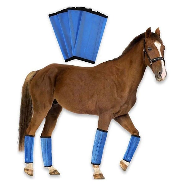 4 stk. Fluebeskyttelse i netting for hest, pustende hestebenbeskyttere i netting, beskyttende hesteleggings.pa