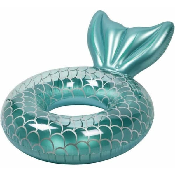 latable Sjöjungfru latable Pool Float - Strand- og Vanddekoration til Sommeren - Legetøj til Børn, 90cm, 1 Styk, Grøn