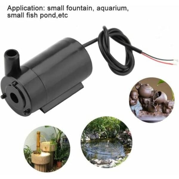 5 st mini vattenpump, 3W 220V DC 3V-5V dränkbar plastpump för akvariefontän