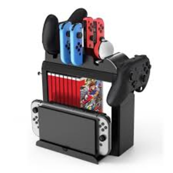 Switch-spilorganiseringsstation med controlleroplader, opladningsdock til Nintendo Switch