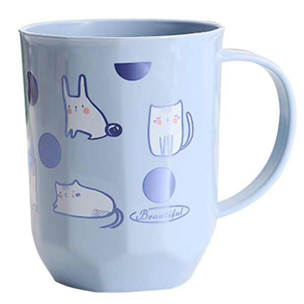 Tandborstkoppar Okrossbara badrumsglas Söta tecknade katter mönster blue