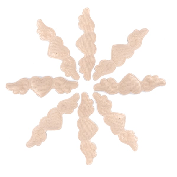 4 par myk svamp slitasjebestandig hælklistremerke Anti-blisterfotbeskyttende lapp (beige tykk type 6 mm)