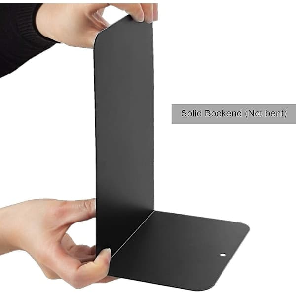 4 stk. Klassiske Bogstøtter 20 cm Sorte Tung Metal