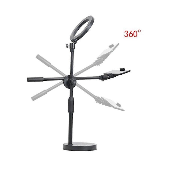 Hævet Stativ med Ringlys Desktop Bordstativ Stativ med Mobiltelefonholder Cantilever.pa
