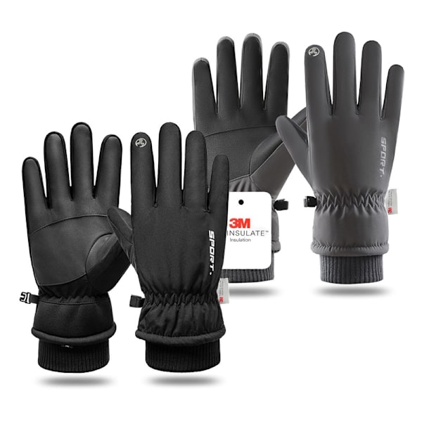 Vedenpitävät ja tuulenpitävät hanskat 3M Thinsulate -eristeellä, harmaa XL Grey xl