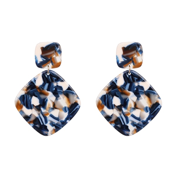 Naisten akryyli suorakaiteen muotoiset korvakorut koristeet korvakorut juhlatoimisto (sininen)