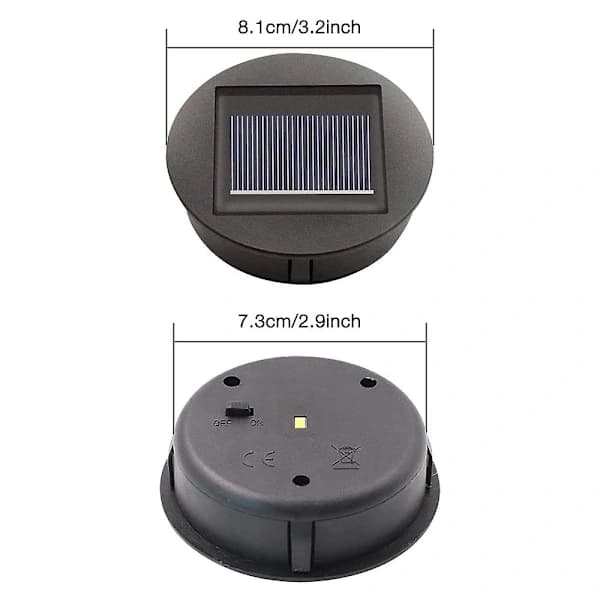 4-pakning Erstatningssolcellelamper med LED-lys, Erstatningstopper for solcellelamper, LED-solcellepanel lykt for utendørs bruk, hengende hage...