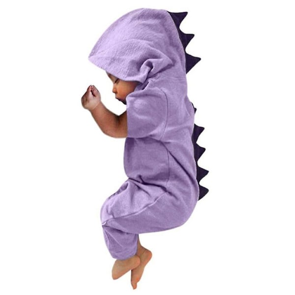 Babytøj Nye Baby Drenge Piger Tøj Baby Dinosaur Hætte Jumpsuit Outfits Efterår Vinter Børn Tøj Grøn 6Mto70