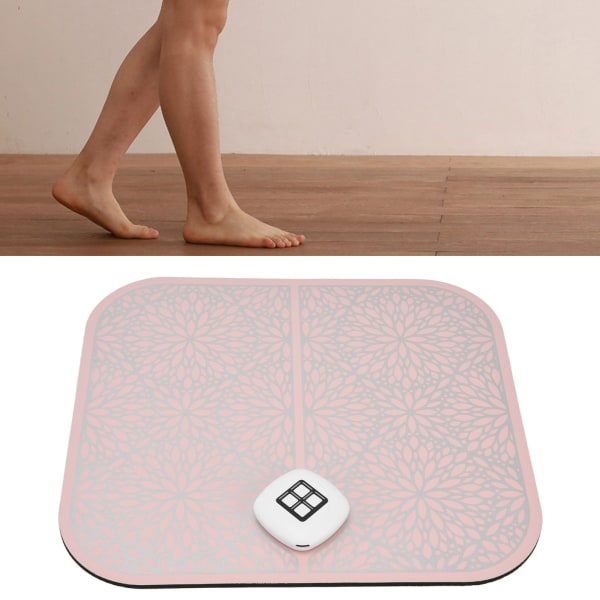 Puls Massage Foot Pad 6 Modes EMS Foot Massager Maskinmåtte med fjernbetjening til mænd Kvinder Pink