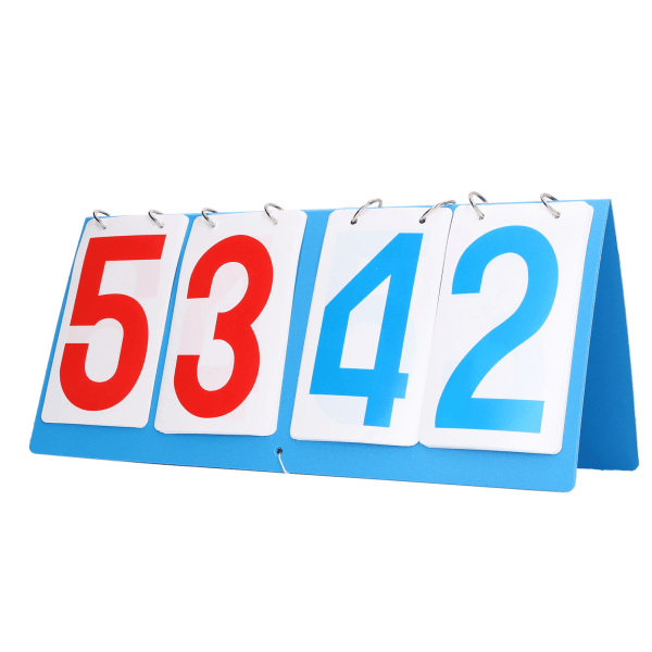 4-sifret resultattavle Vanntett blått rødt tall Bærbar bordplate Flip Score Keeper for volleyball basketball