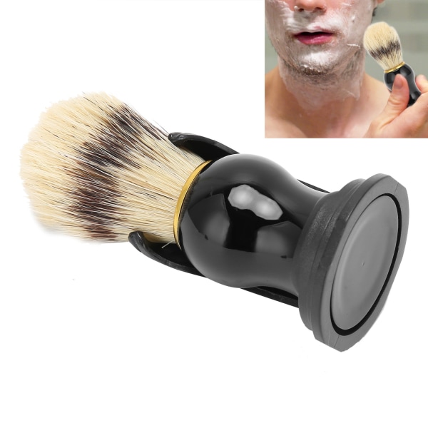 Barberbørste for menn Ansiktsrengjøring bust mykt hår barberkost med svart dryppstativholder