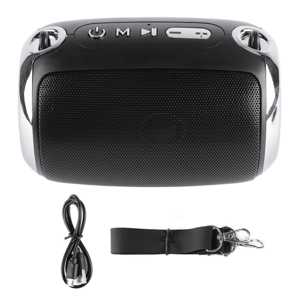 Trådlös högtalare Heavy Bass HIFI Bluetooth 5.0 brusreducering 1200mAh högtalare med band för musik bländande svart [5W Bluetooth -version]