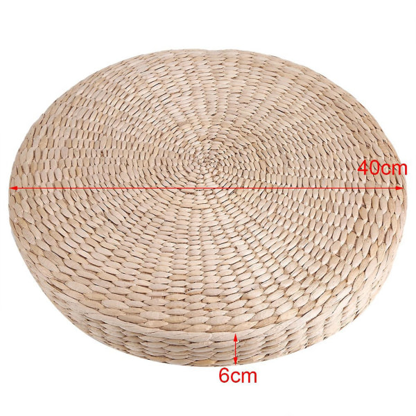 40 cm rund puff Tatami pute Gulvputer Halm Meditasjon Myk yogamatte