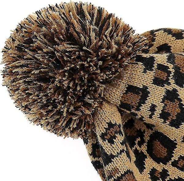 Dam Vintermössa Varm Stickad Mössa med Fuskpäls Pompom