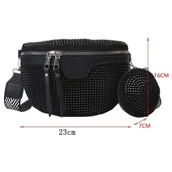Crossbody-taske til kvinder, læder taljetaske