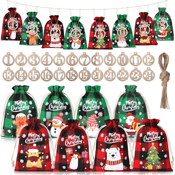 Juljute presentpåsar 24-pack