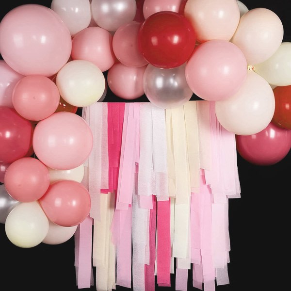 10 Roll Crepe Paper Streamers Dekorasjoner for födelsedagsbröllop lys rosa