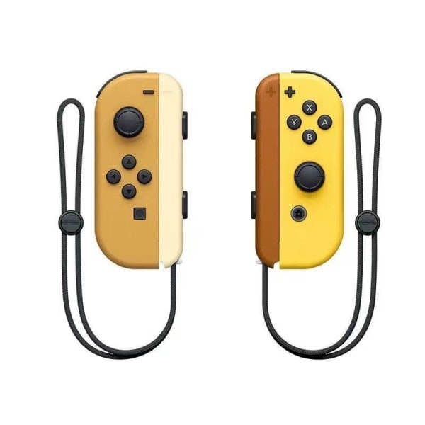 NS Switch venstre og høyre håndtak Joycon håndtak Switch Bluetooth håndtak med fjernkontroll og håndleddsstropp Brun håndtak