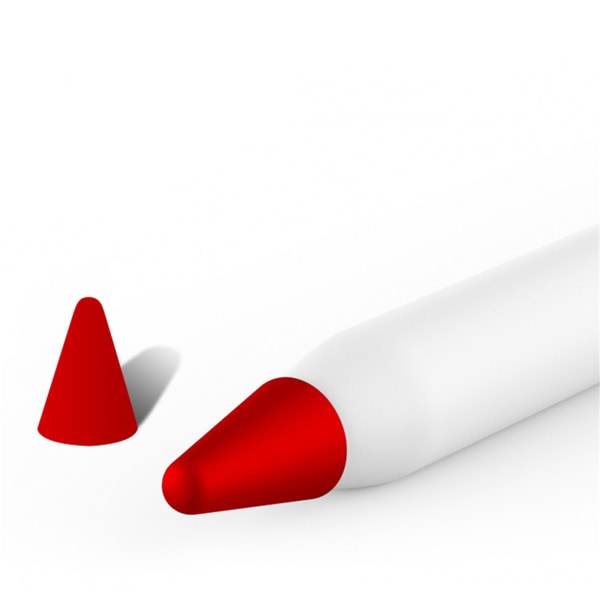 Pencil Tip Cover Silica Gel Blød Slidfast Pen Spids Cap Skrivebeskyttelse Tilbehør Rød til IOS