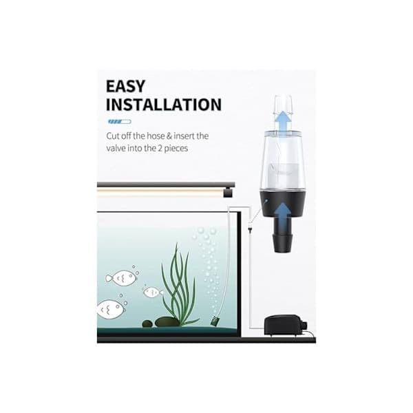 6 stk. Akvarium Kontraventiler Akvarium Luftpumpe Tilbehør Sort