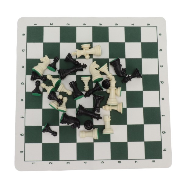 Muoviset shakkinappulat PU-keinonahka shakkilaudalla Kansainvälinen shakkihahmot set